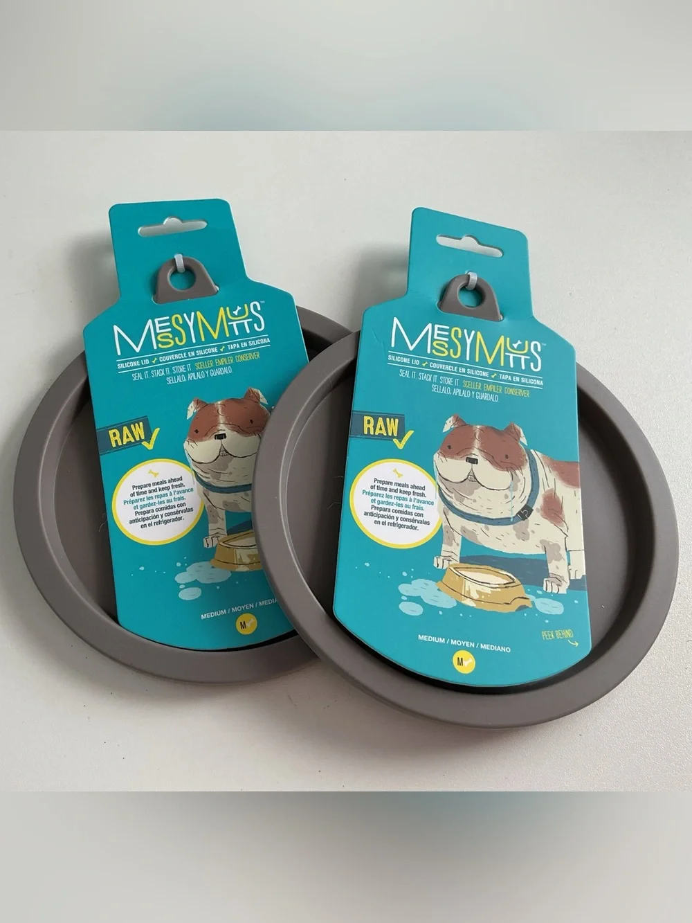 NWT Messy Mutts Silicone Bowl Lids - Set of 2 (Medium) Bundle